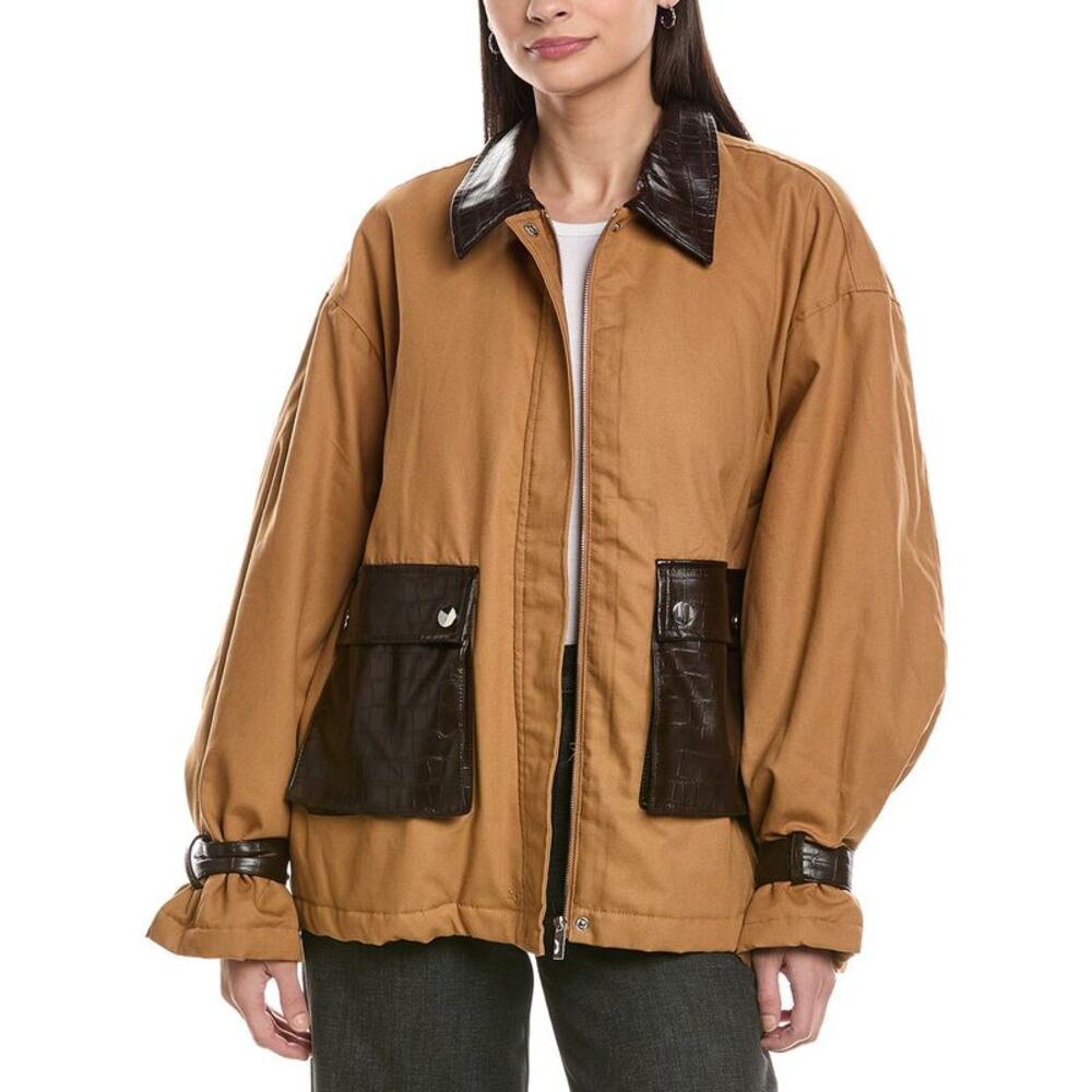 Weworewhat Womens  Cocoon Barn Jacket, Brown